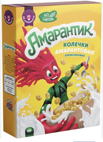 Dr.AMARANTH готовый завтрак Амарантик колечки амарантовые апельсиновые 150 г