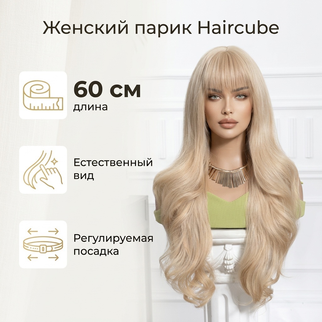 Парик на резинке блонд женский