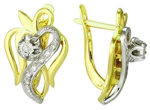 Серьги Lucente Бриллианты Якутии EAR-LU-585-777014 вес 4.88 г золото, бриллиант