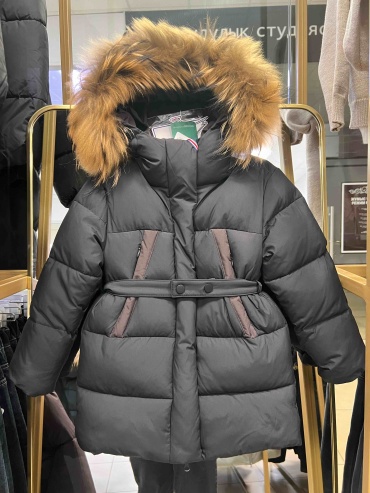 Пуховик Lebo Junior черный, коричневый