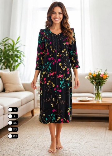 Хлопковый халат Jasmin Brand черный