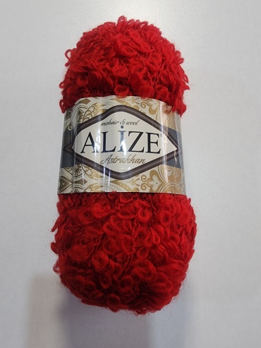 Моток Alize Astrakhan 106 Красный 150 м 100 г