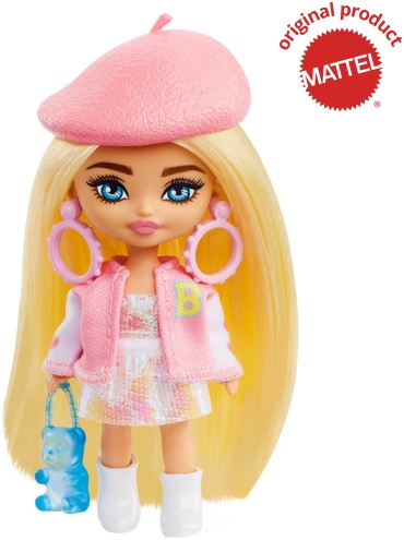 Кукла-модель Barbie Barbie Extra Mini Minis блондинка в розовом 15 см