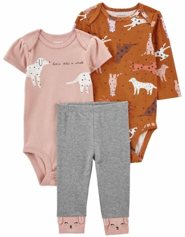 Комплект carters love коричневый, розовый