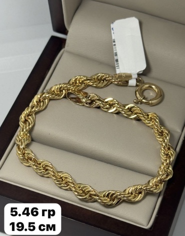 FOR YOU Браслет длина 19.5 см, вес 5.46 г золото, плетение веревка