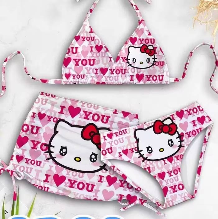Раздельный купальник Hello Kitty белый, розовый