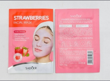 Маска для лица SADOER крем Strawberry Gentle Cleansing Facial Mask - Нежная очищающая маска для лица с клубникой 1 шт