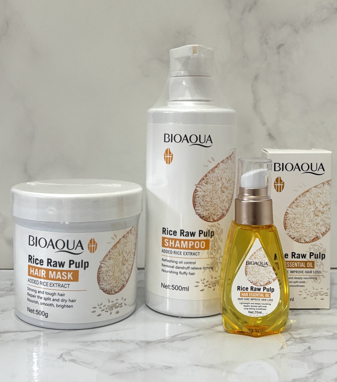 Bioaqua Рисовый набор косметики Rice raw pulp набор по уходу за волосами унисекс
