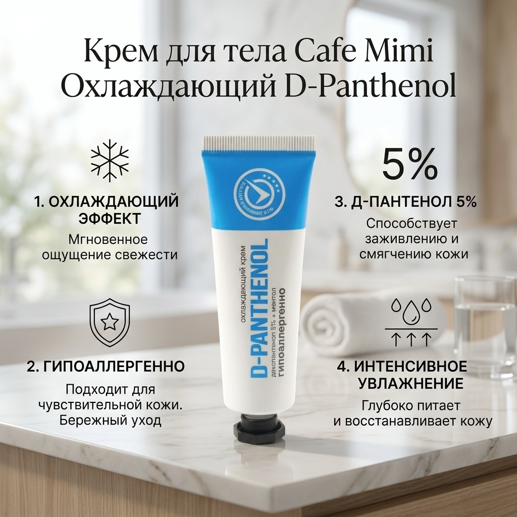 Cafe Mimi Охлаждающий D-Panthenol крем для тела 30 мл