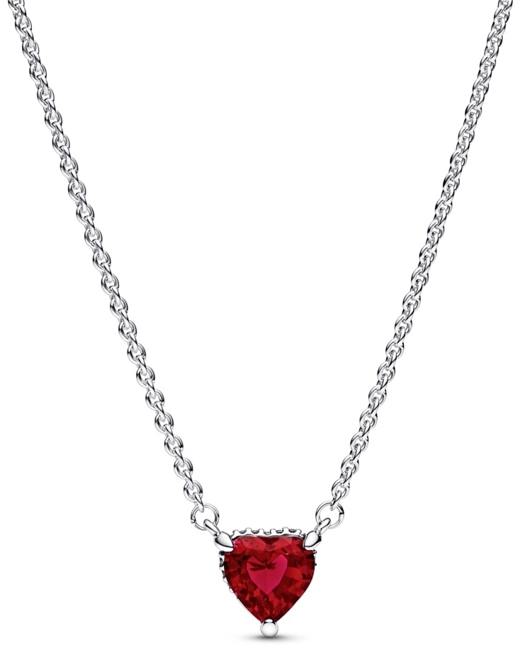 Колье PANDORA «Сердце» 392542C01-45 длина 45 см вес 3.7 г серебро, цирконий