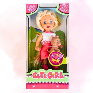 Кукла-модель Кукла София и её щенок — серия Cute Girl 13 см