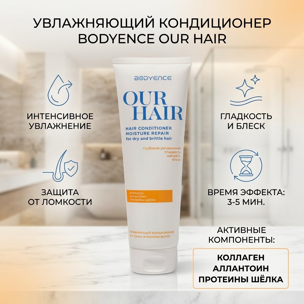 Bodyence кондиционер Увлажняющий Кондиционер Для Сухих и Ломких Волос 250 мл