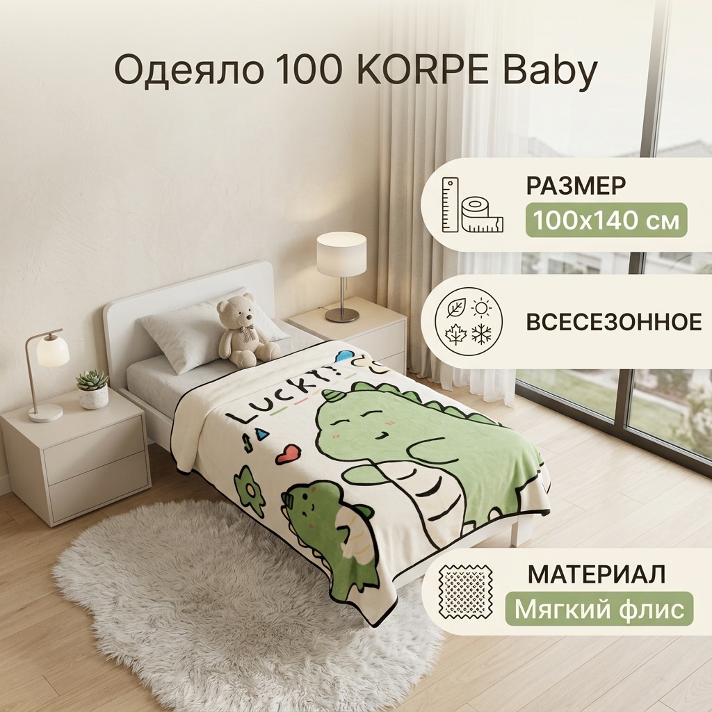 Одеяло 100 KORPE Baby 100x140 всесезонное