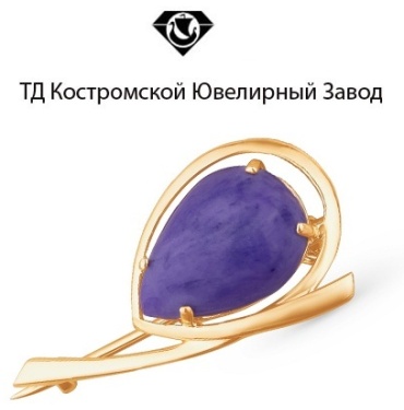 Брошь ТД Костромской Ювелирный Завод 9205215948 вес 3.38 г золото, чароит