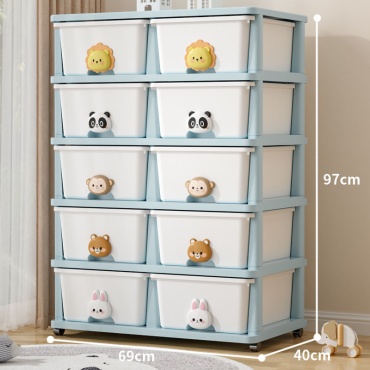 Детский комод A2272, 69x40x97 см, белый, голубой