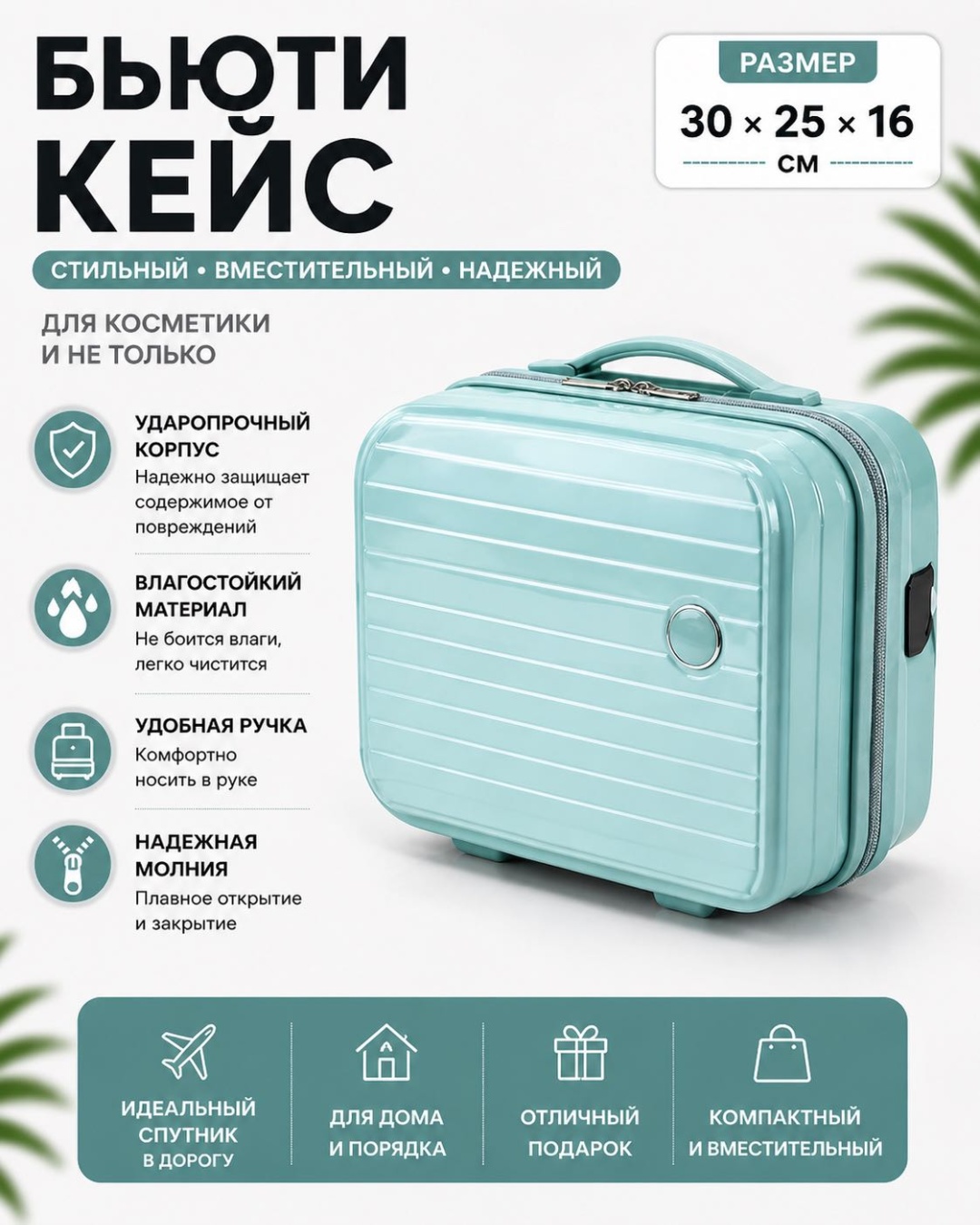 Чемодан SANDYK 097# полипропилен 10 л светло-голубой
