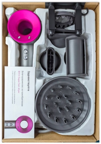 Super hair dryer D-1600 фен серый, розовый
