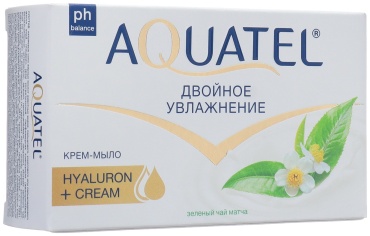 Кусковое мыло туалетное Весна косметика SIMALAND Крем-мыло твердое Aquatel "Зеленый чай матча", 90 г 1 шт