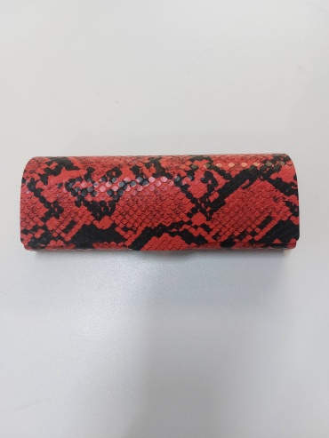 Жесткий футляр искусственная кожа, 6 x 16 см черный, красный