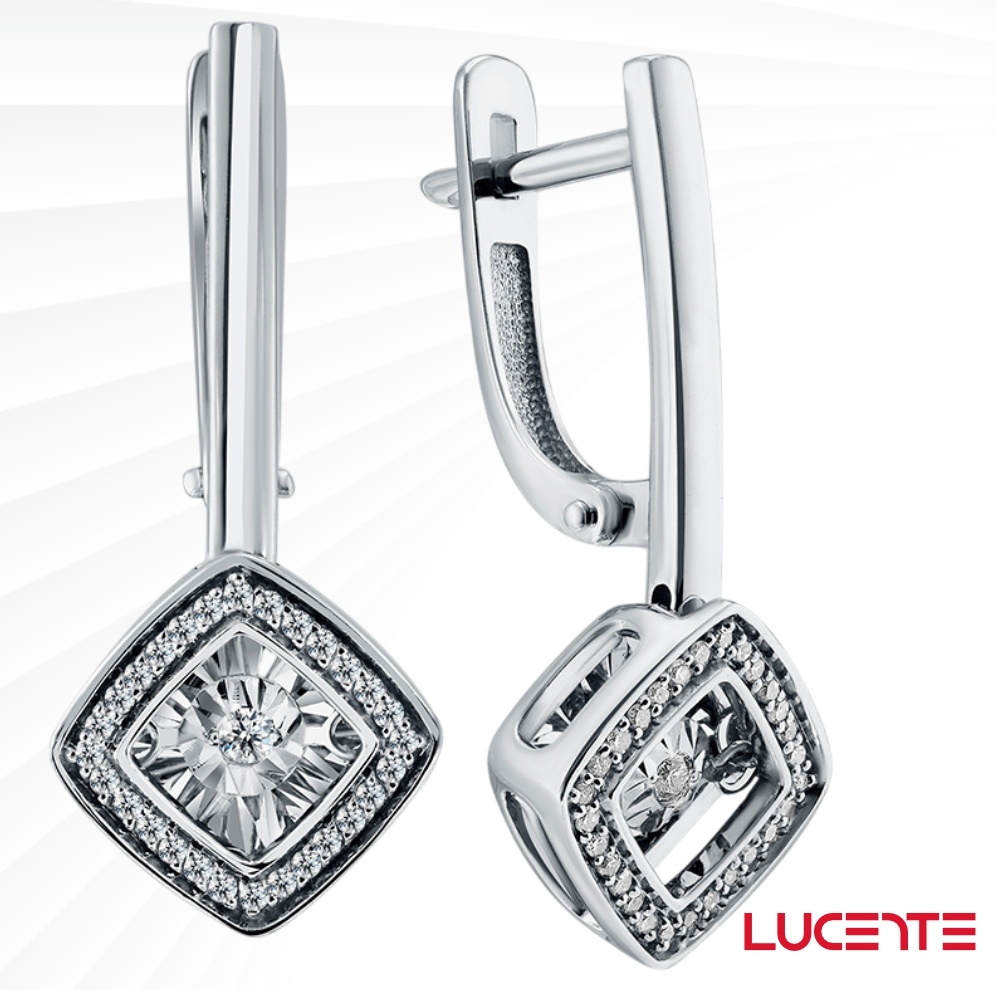 Серьги Lucente Бриллианты Якутии EAR-LU-585-992789 вес 4.8 г золото, бриллиант