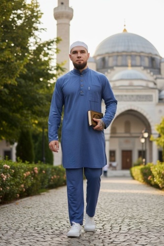 Национальный костюм Habib collection На пуговицах голубой