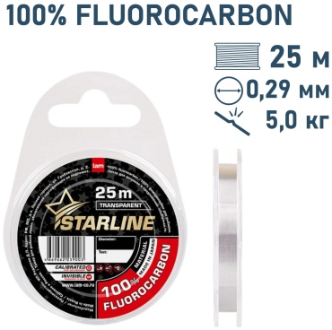 Леска IAM флюоркарбоновая STARLINE SLFCt025-029 0.29 мм прозрачный