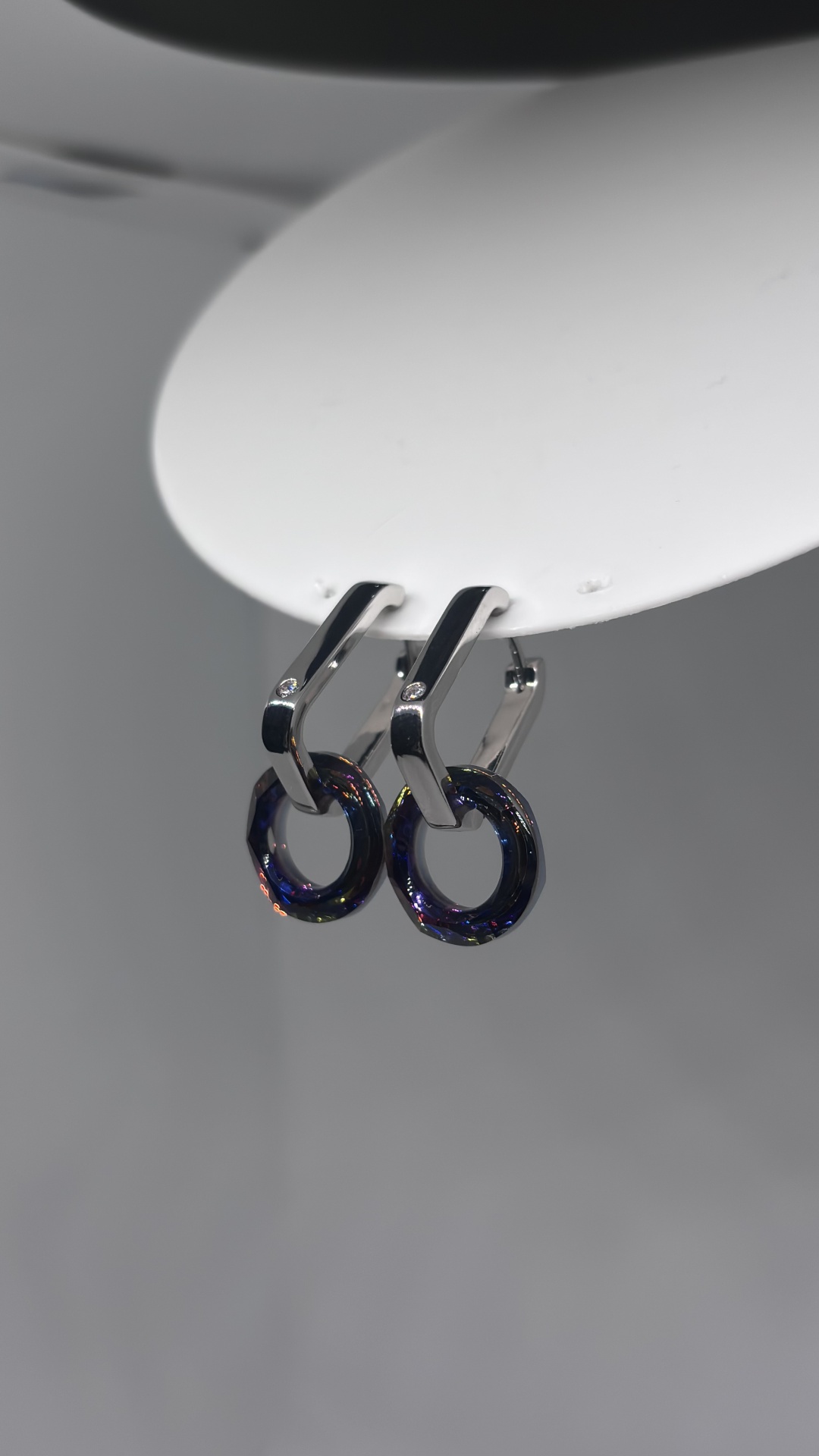 Серьги латунь, кристаллы Swarovski