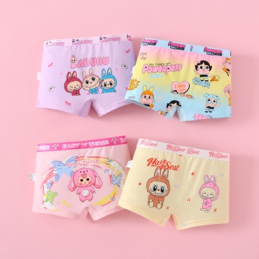 Шорты Little Angels Лабубу фиолетовый, желтый, розовый