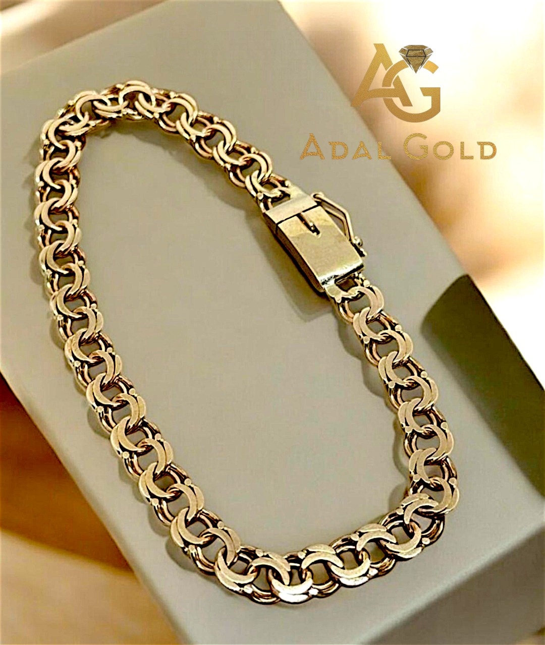 ADAL GOLD ADG_NC134-032 длина 21 см, вес 8.9 г золото, плетение бисмарк