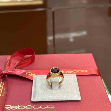 Кольцо Rebecca BCOAOR08 размер регулируемый бронза, кристаллы Swarovski, золотистый