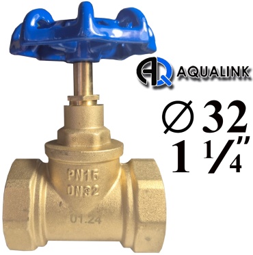 Запорный клапан сальниковый прямой Aqualink Запорный клапан. ВЕНТИЛЬ 32 1 1/4" СИНИЙ DN32