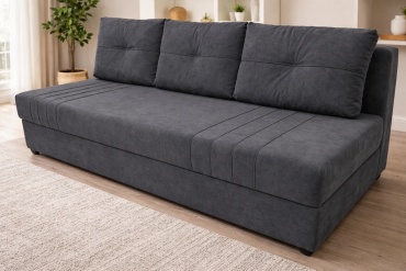 Диван Mondo home Пешка 10ППУ, 200х82 см, обивка велюр, темно-серый