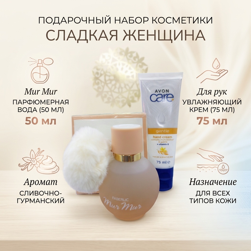 Набор уходовой косметики для женщин "Сладкая женщина" набор для тела для женщин