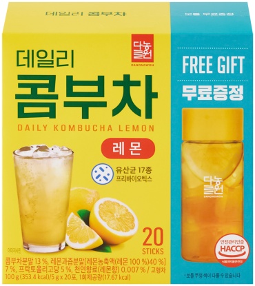 Чай Daily Kombucha Lemon фруктовый порошок 100 г + бутылка