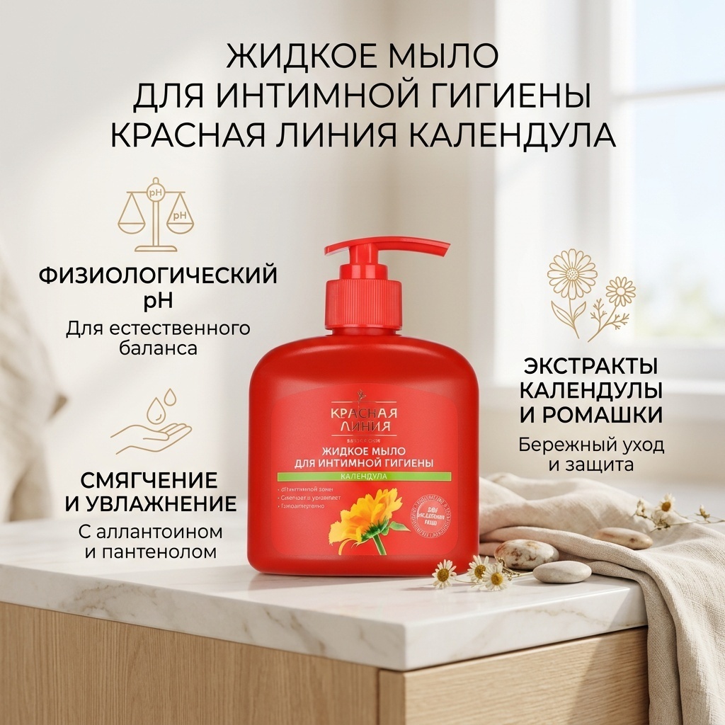Красная линия Календула мыло для интимной гигиены 250 мл