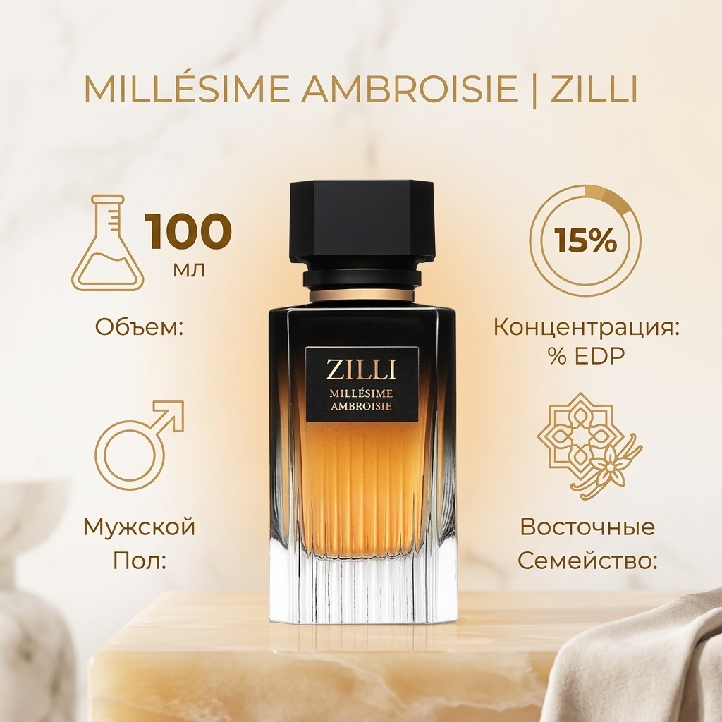 ZILLI Millesime Ambroisie парфюмерная вода EDP 100 мл, для мужчин