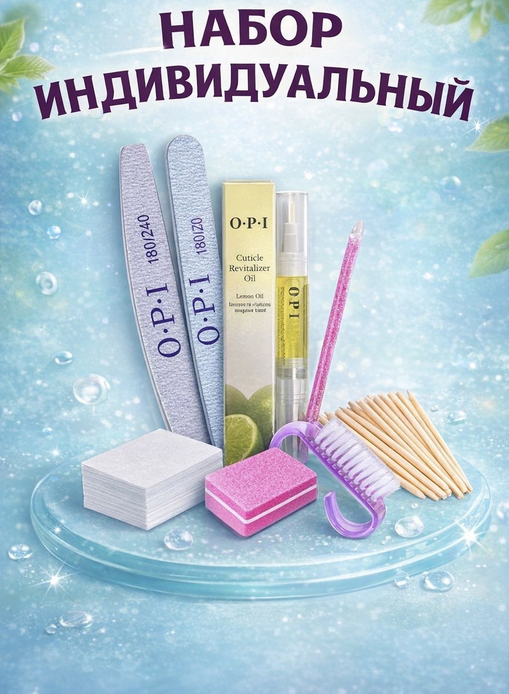Безворсовые салфетки, апельсиновая палочка, набор одноразовых расходных материалов BMLUX 7 шт