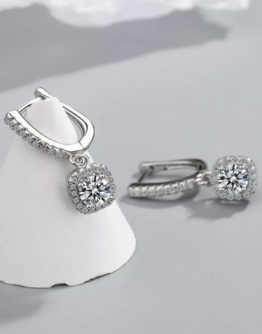 Серьги Argentum SymoSilver серьги вес 5 г серебро, муассанит