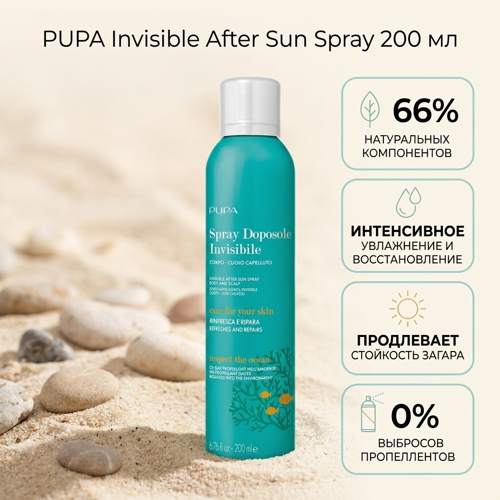 PUPA Invisible After Sun Spray спрей с эффектом загара для тела 200 мл
