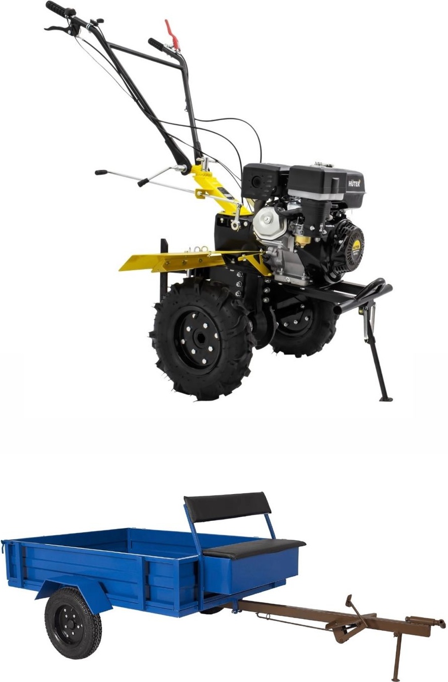 Huter MK-9500P с телегой