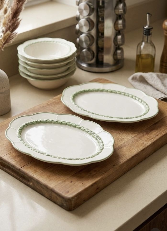 Блюдо French Garden Green Line Rosewood 37х21 см, керамика, 2 шт