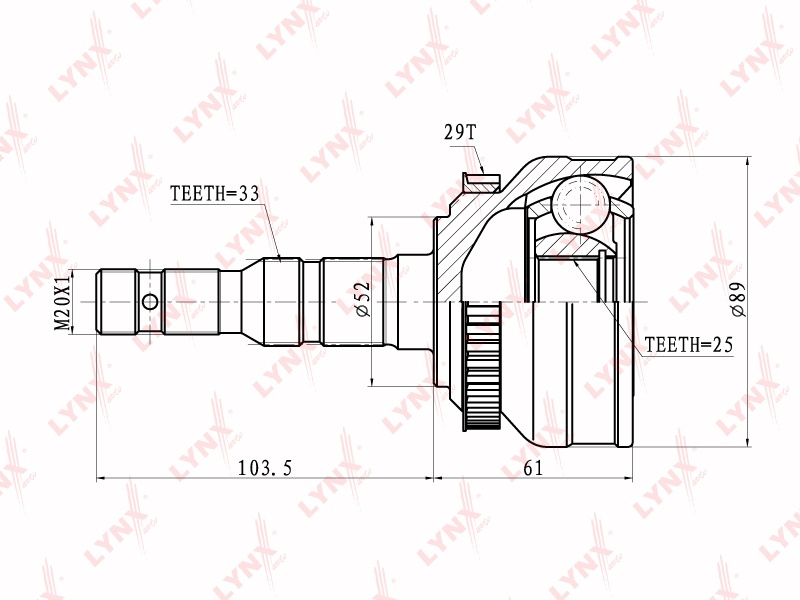 LYNXauto шрус CO5901A