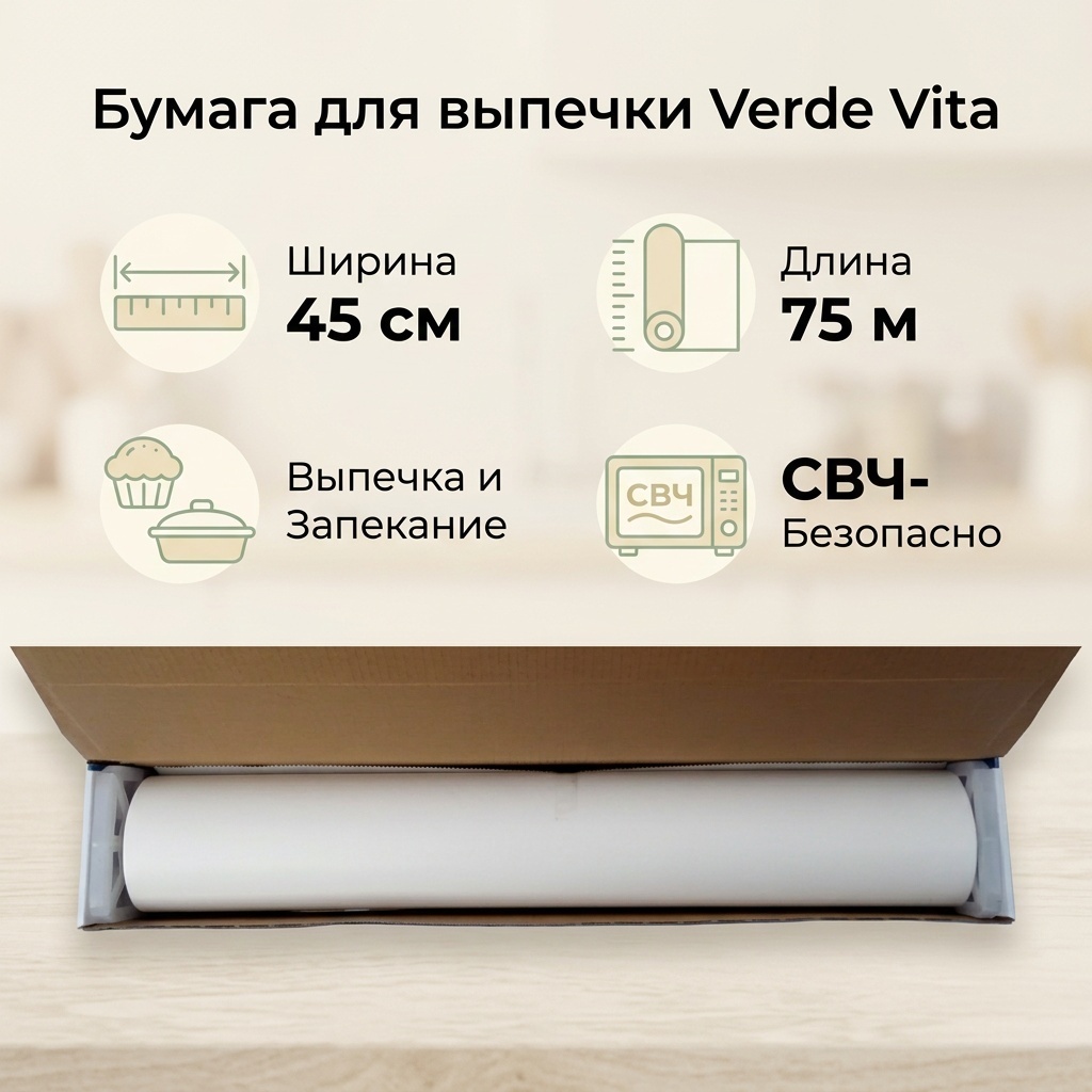 Verde Vita бумага для выпечки 640532 для выпечки, для запекания
