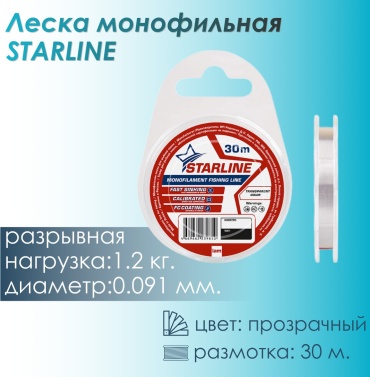 Леска IAM монофильная SLt030-0091 0.091 мм прозрачный