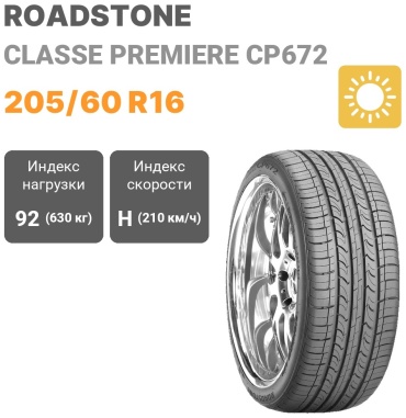 Roadstone Classe Premiere CP672 205/60 R16 92H
