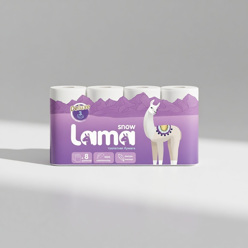 SNOW LAMA туалетная бумага 3-слойный 8 шт, первичная целлюлоза