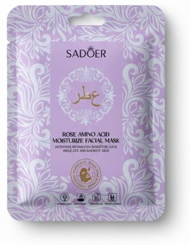 Маска для лица SADOER тканевая Rose Amino Acid Moisturizing facial mask - Увлажняющая маска 1 шт