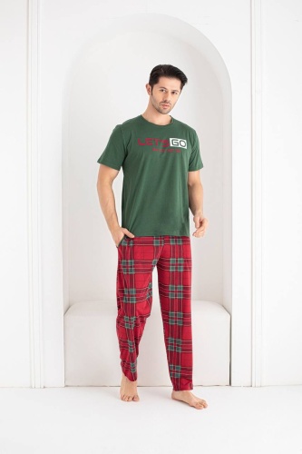 Пижама Pijamoni красный, зеленый