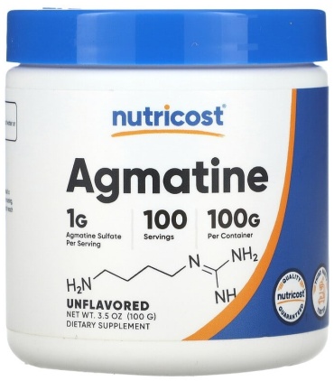 Аминокислота Nutricost Агматин, без добавок, 100 г (3,5 унции) нейтральный