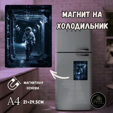 Sequoia VERS магнит-сувенир Космос Астронавты Фотомагнит на холодильник 1 шт